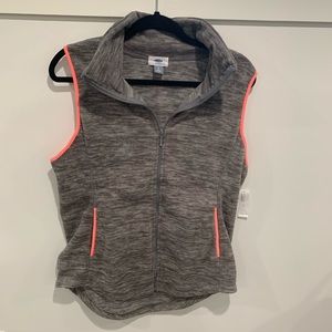 Cute grey vest with neon pink edges!